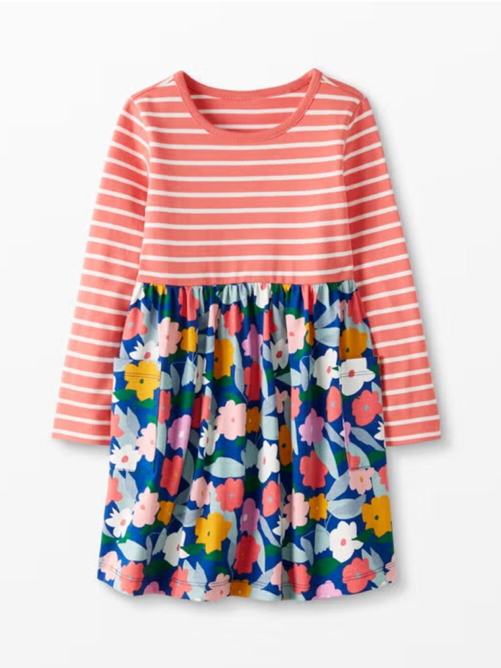 Hanna Andersson Girls Mixie Long Sleeve Floral Dress 8
